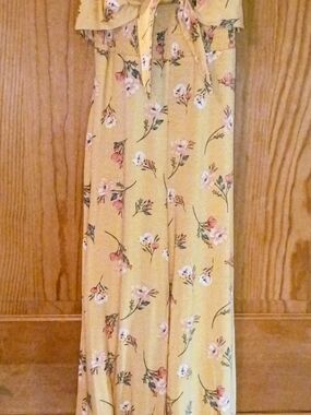Yellow Floral Open Back Romper